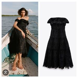 Zara embroidered off shulder dress limited edition blogger fav